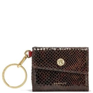 Hammitt Textured Brown Key Holder with Gold Accents